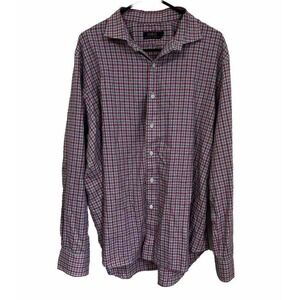 POLO RALPH LAUREN MENS SHIRT SIZE XL PLAID RED LONG SLEEVE BUTTON DOWN‎